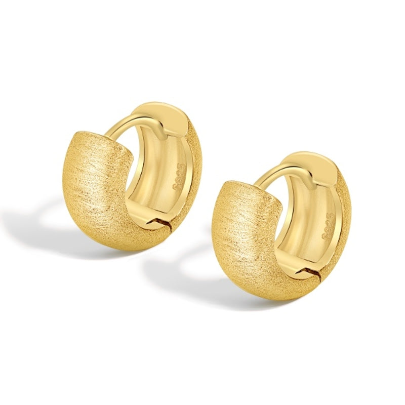 Boutique Brass Hoop Earrings Matte Gold Hoop and Silver Hoop Earring Studs