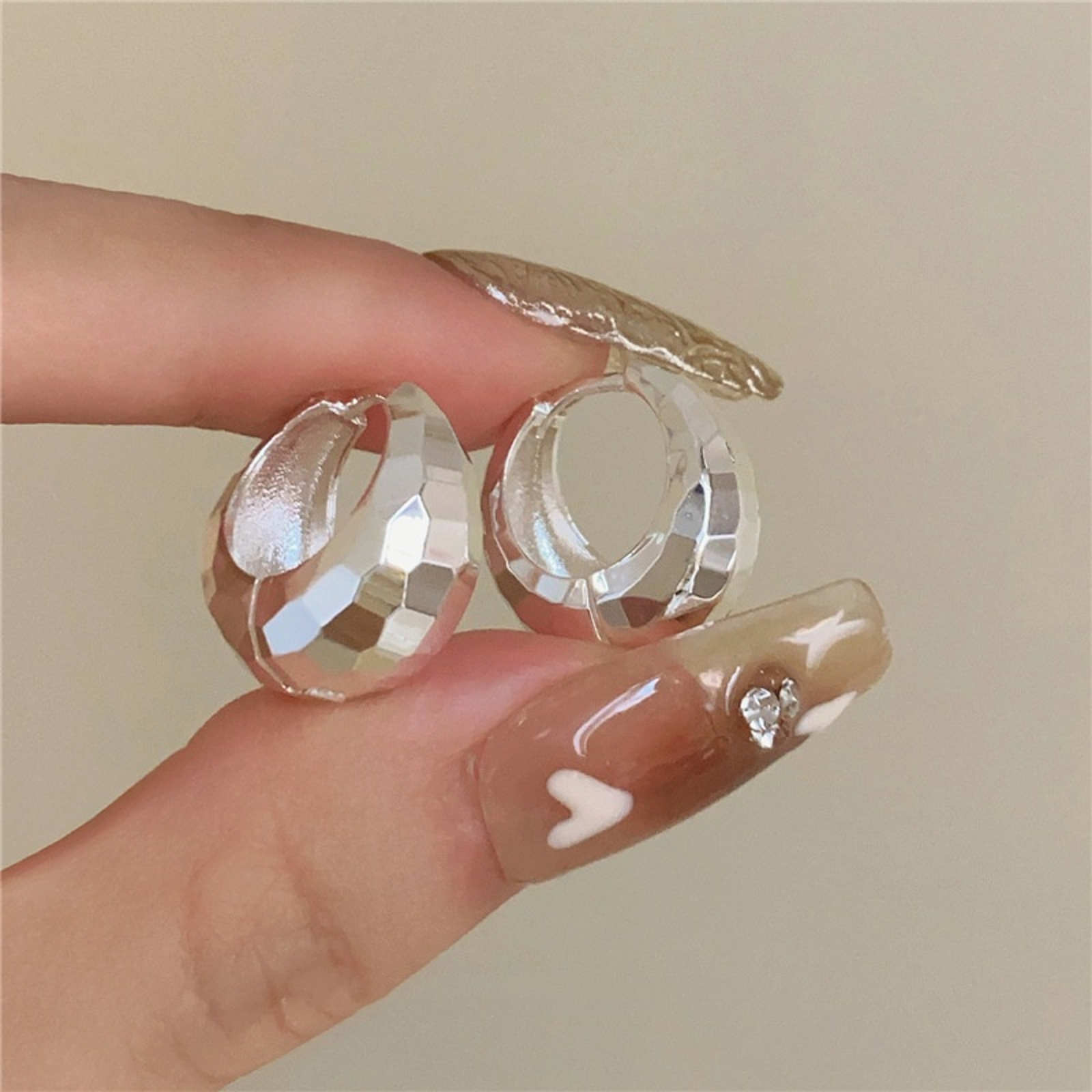 Trendy 18K Gold Plated Hoop Earrings Geometry Huggie Hoop Earrings Gold and Silver