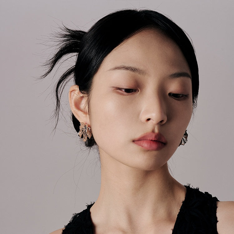 Klobige, gedrehte Creolen aus Metall, 14 Karat vergoldete Ohrringe mit Stiften aus S925er Silber