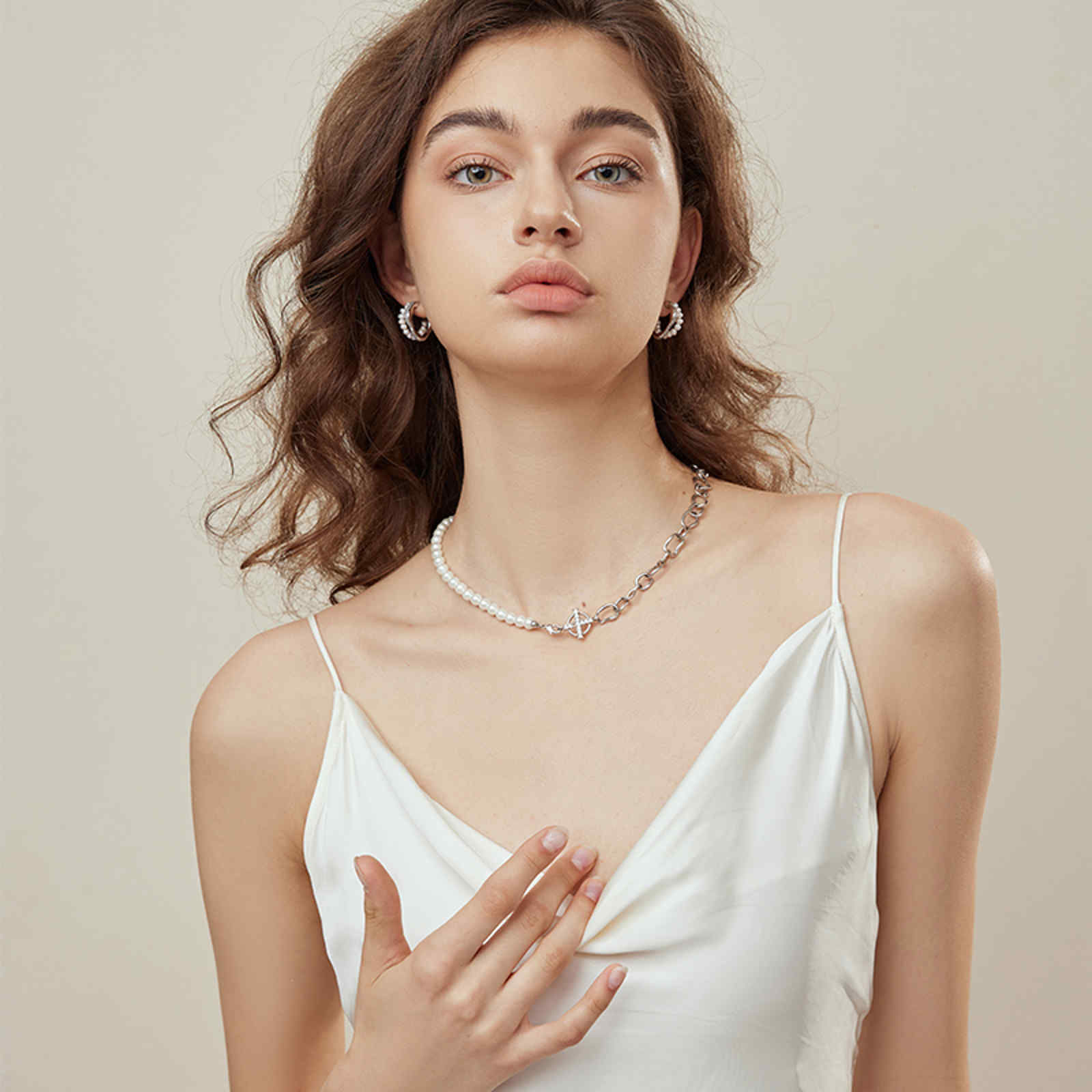 Pearl Hoop Earrings | Gold and Silver Diamond Hoop Earrings | Irregular Hoop Earrings for Women