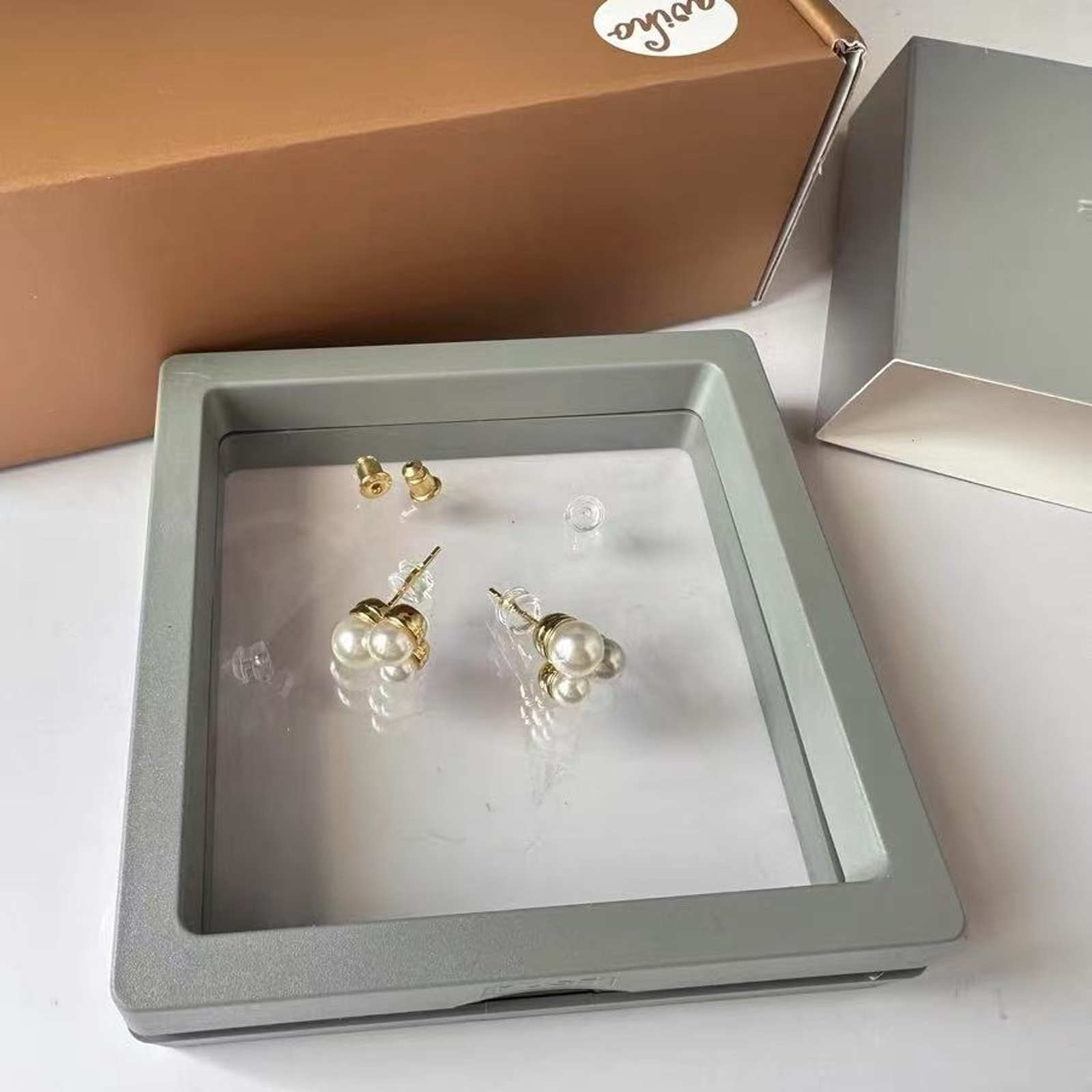 3 Pearl Earring Studs Petite Freshwater White Janpan Pearl Stud Earrings with S925 Silver Pin