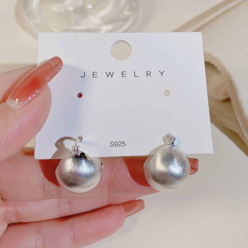 Pendientes Huggie de bola de oro | Pendientes de aro con cúpula de oro y plata | Pendientes de aro gruesos