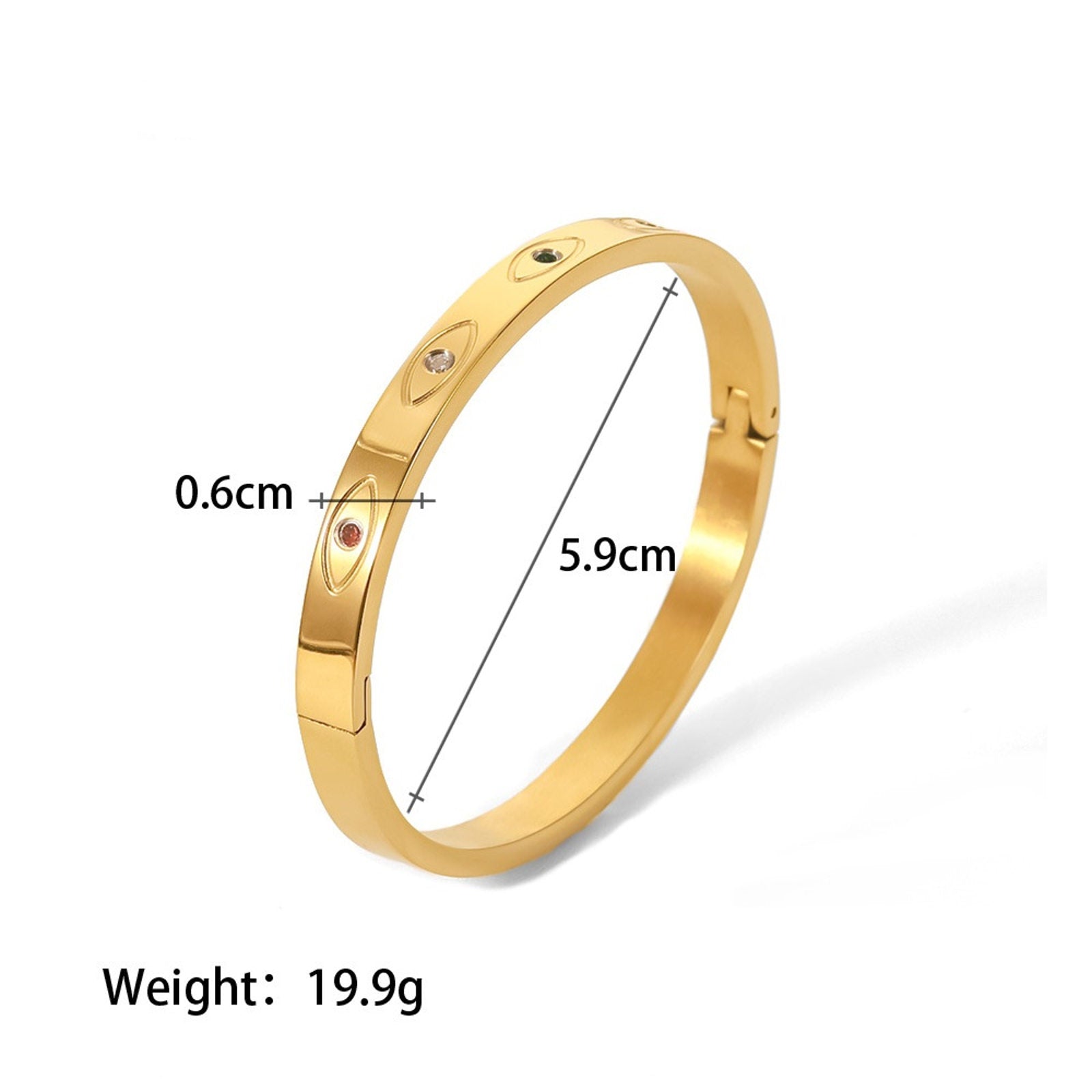 Gold Bangle Bracelets for Women 14K Gold Plated Cubic Zirconia Tennis Bracelets Auto Lock