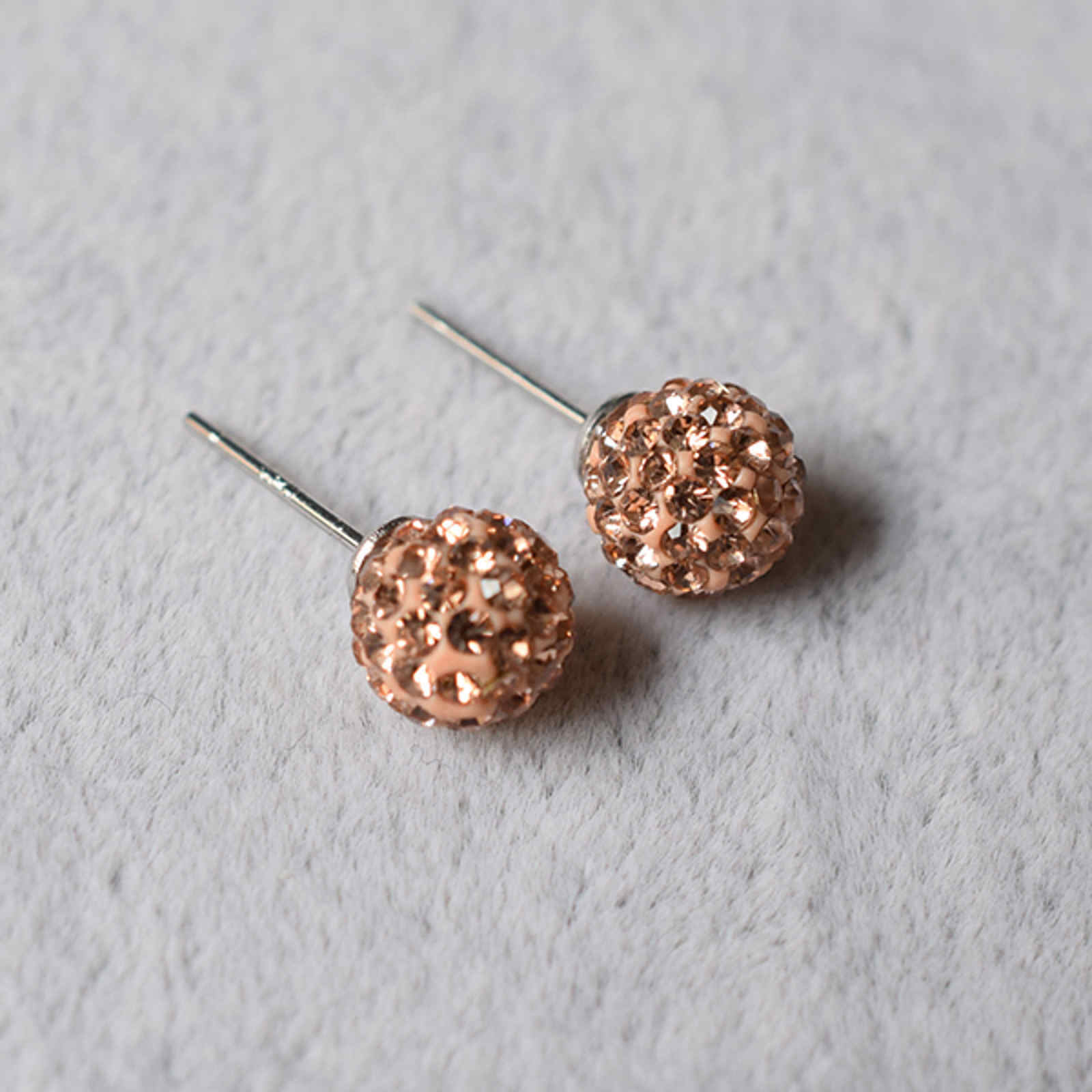 8MM Crystal Ball Stud Earrings Zircon Ball Stud Earrings for Men with S925 Silver Pin