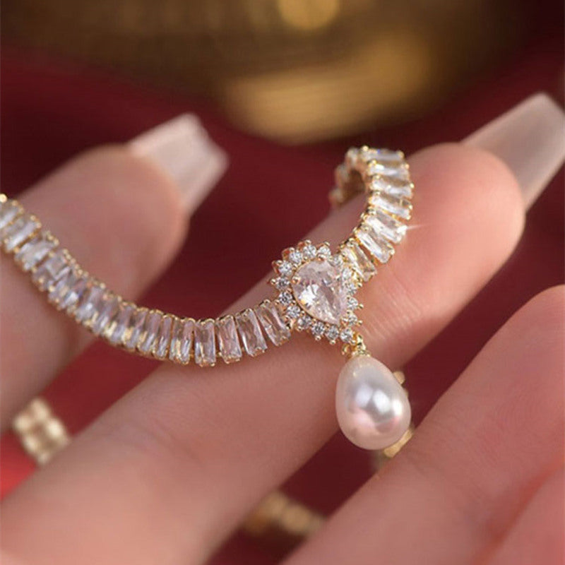 Pendientes colgantes de perlas | Pendientes colgantes de diamantes | Pendientes colgantes para mujer