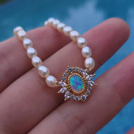 Vintage Style Palace Pearl Choker Necklaces with Diamonds and Gems