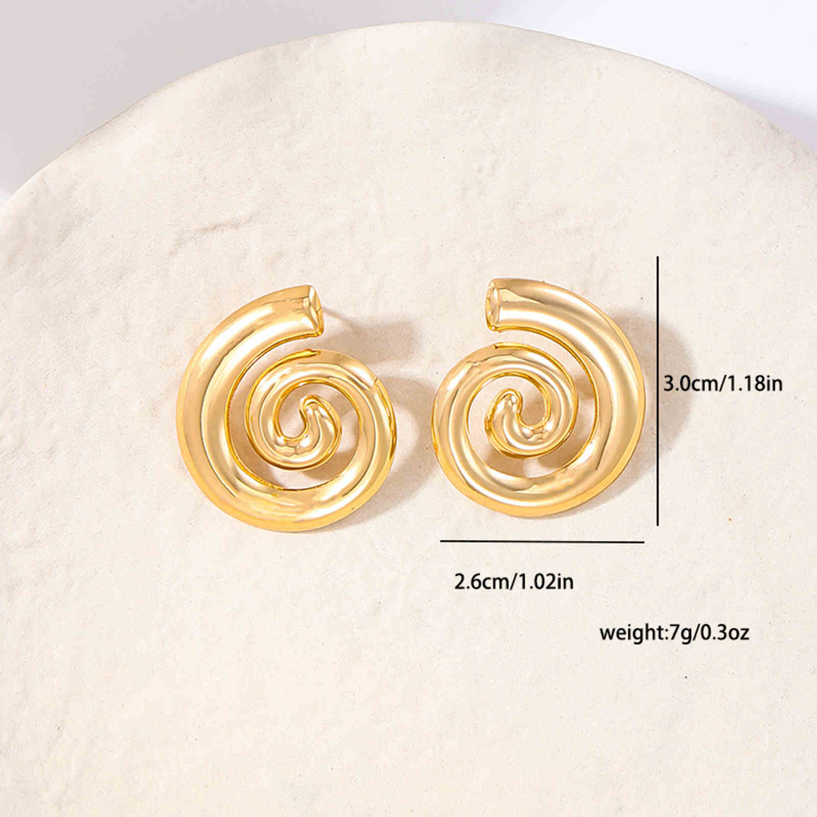 Gold and Silver Big Stud Earrings Sea Snail Holiday Fashion Earrings