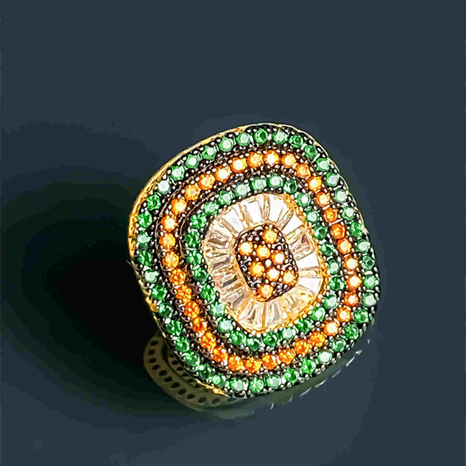 Pendientes cuadrados con diamantes coloridos y pasador de plata S925