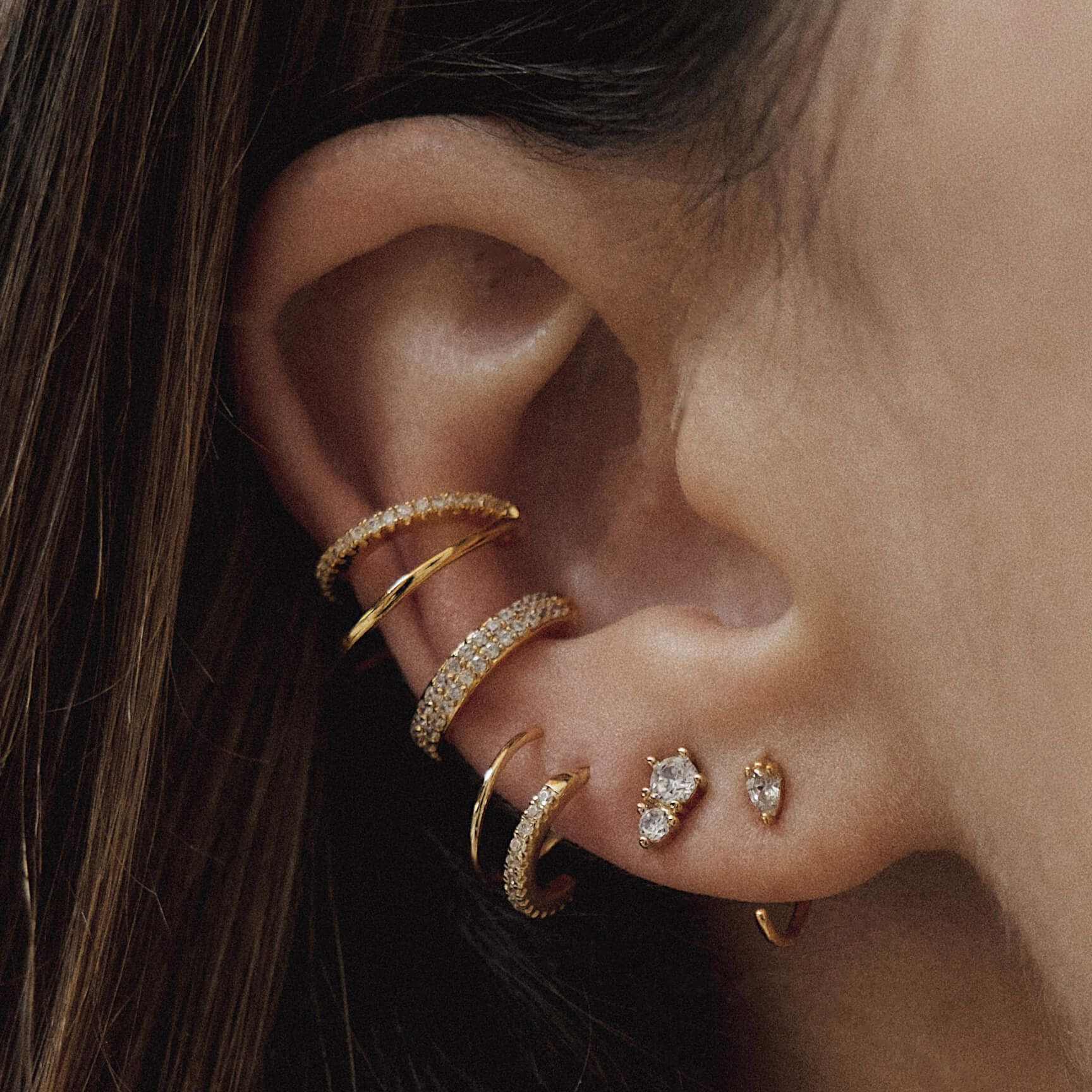 Cool Ear Cuff - Aro chapado en oro sin piercing para oreja