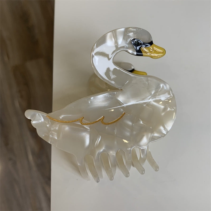 swan hair claw animal hair clip