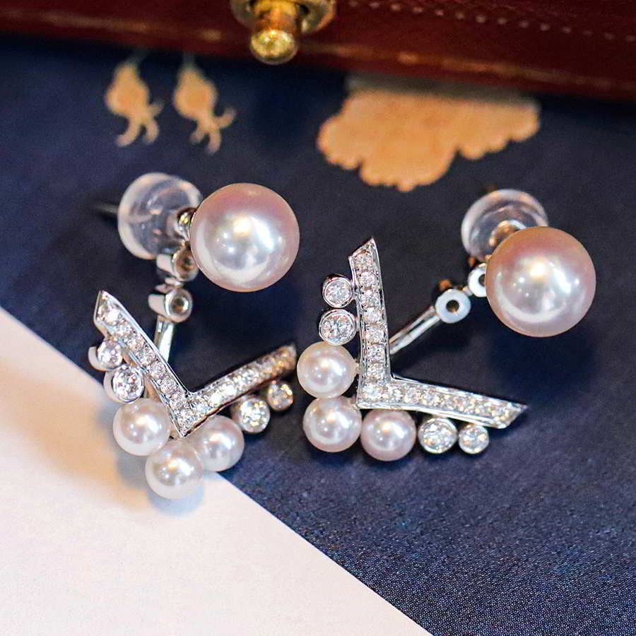 AAA Freshwater Pearl Earrings | Real Pearl Earrings Jackets | Pearl Diamond Earrings in Sterling Silver