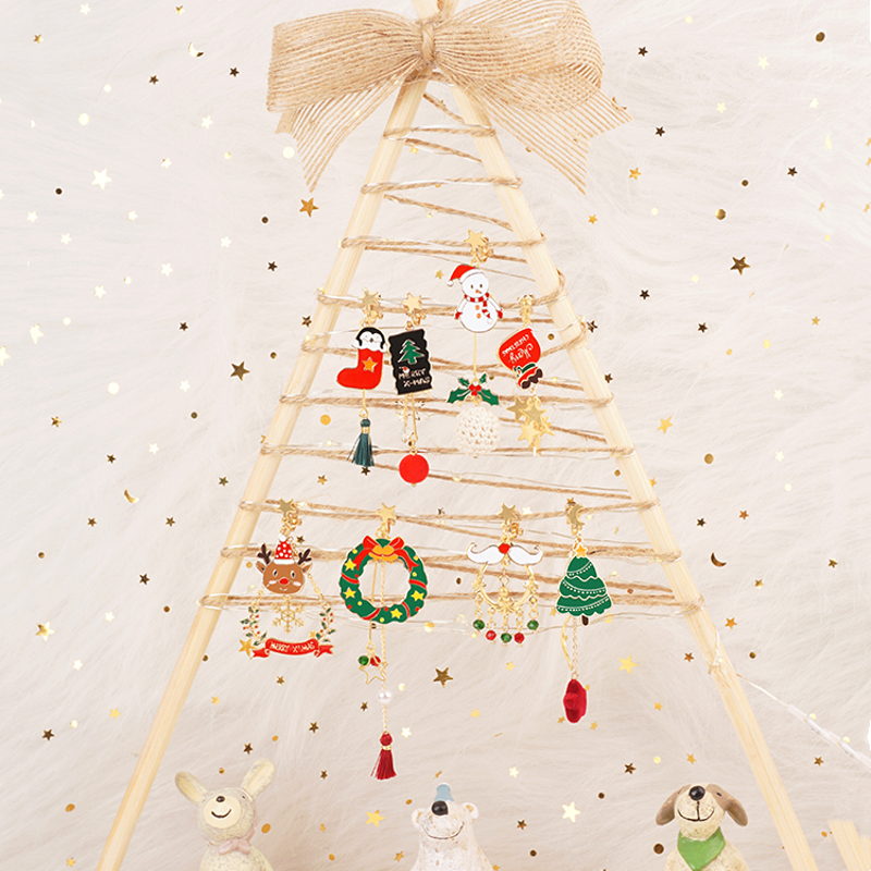 Pendientes de Navidad | Pendientes colgantes de Navidad | 4 tipos de aretes navideños para mujer para piercing y no piercing