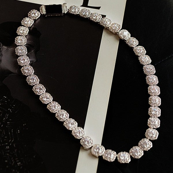 Cubic Zirconia Necklace and Bracelet | Hip-Hop Zircon Chain for Men and Women