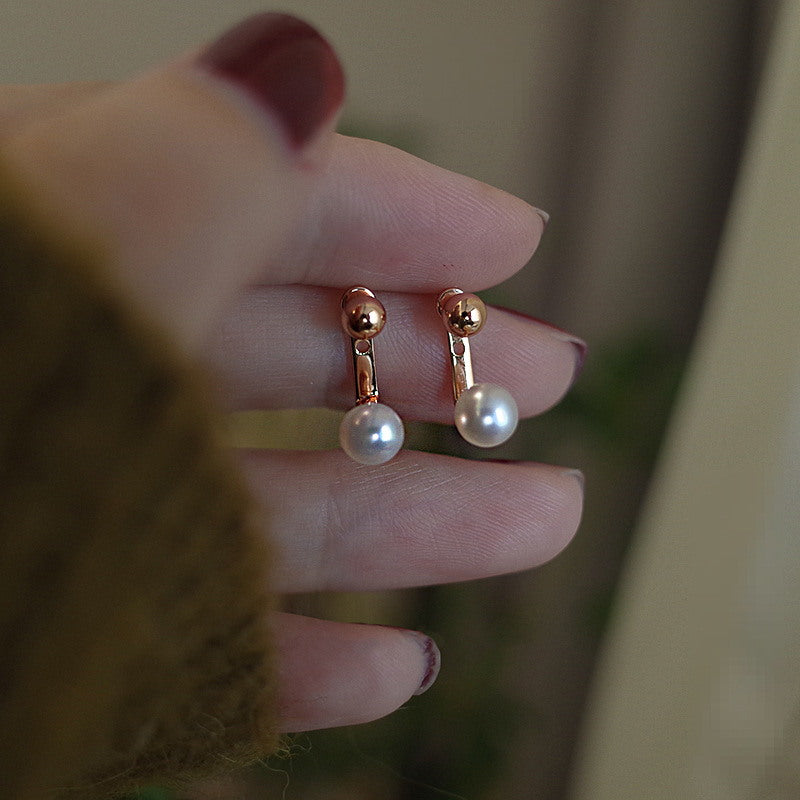 AAA Freshwater Pearl Earring Jackets | Adjustable Real Pearl Earrings | Gold Stud Pearl Earrings with Silver Pin