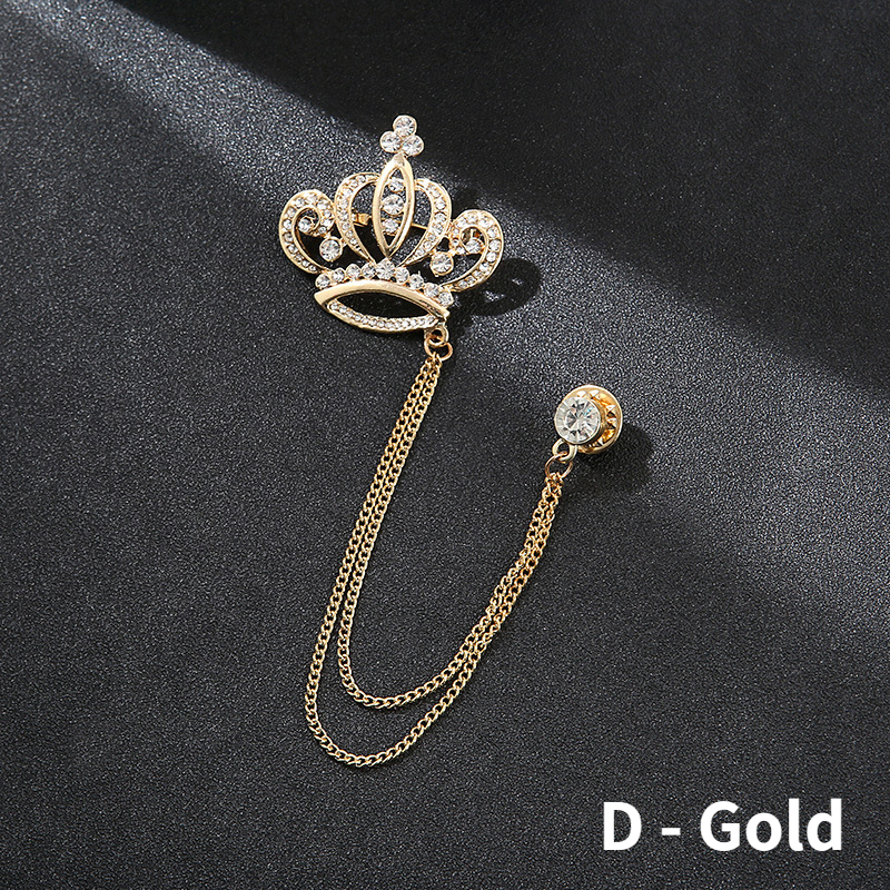 Chain Tassel Victory Brooch for Men Gold and Silver Designer Brooch Pin Collar Brooch for Men