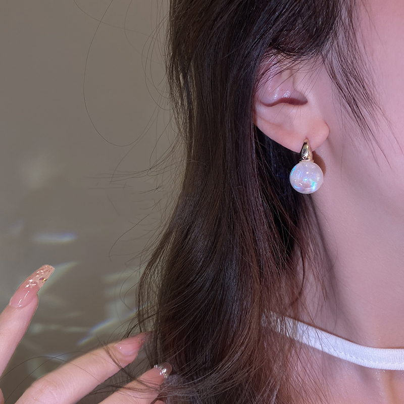 Summer Must-have 14mm Big Opal Drop Earrings | Moonstone Earrings with 14K Gold Plated Clasp