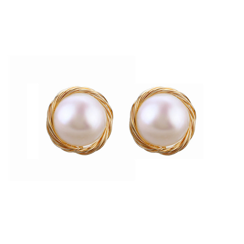 Aretes de perlas cultivadas de agua dulce AAA Perla de oro blanco negro disponible en pasador de plata