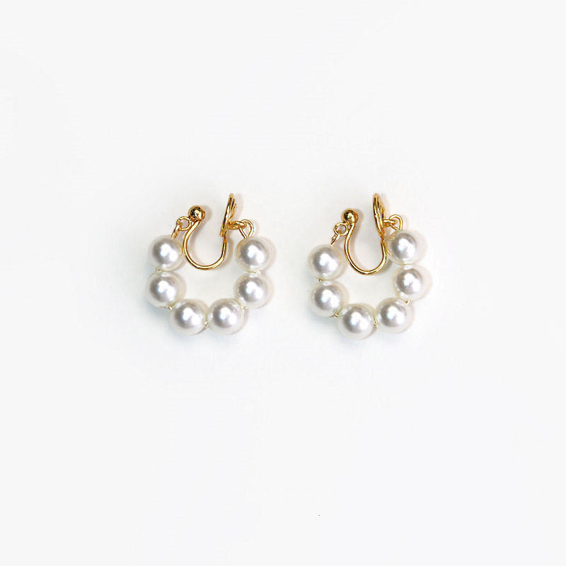 Pearl Hoop Earrings | Real Pearl Earrings | Freshwater Pearl Earrings for Pierced and Non Pierced Ear