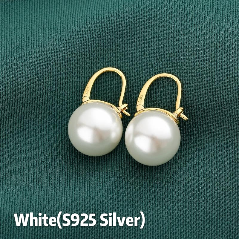 gold and pearl dangle earrings