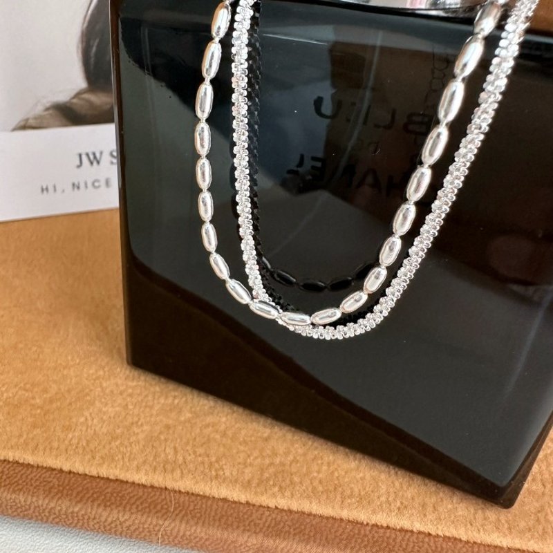 Pure Sterling Silver Bracelet Elegant Double Strand 999 Silver Sparkling Bracelet