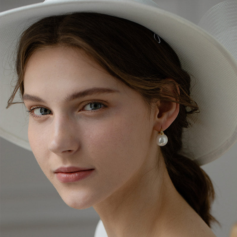 Black Pearl Earrings | Available in White, Champagne, Grey, Gold and Black | Pearl Dangle Earrings