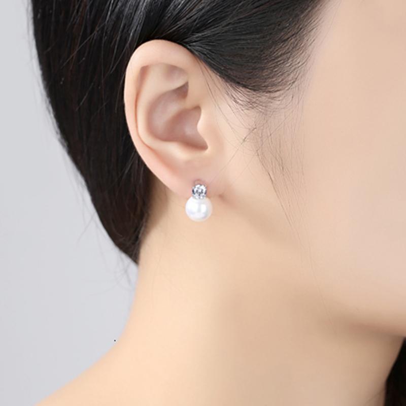 Real Pearl Earrings with crystal hugetomato