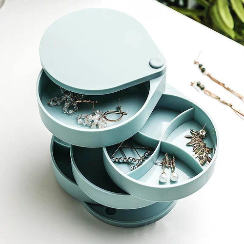 Four-layer Mini stud earrings rings Jewelry Box Useful Makeup Organizer With Travel Portable Jewelry PU Box