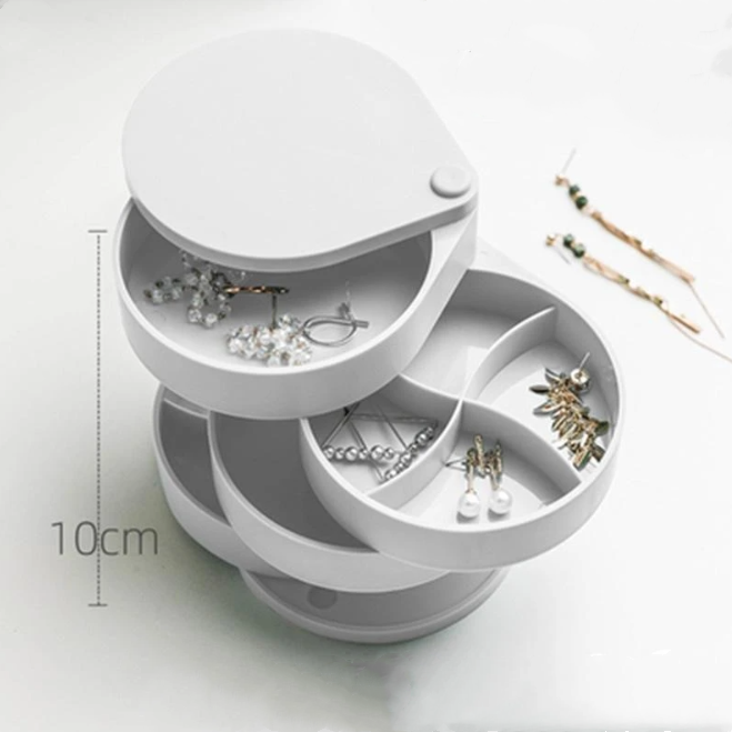 Four-layer Mini stud earrings rings Jewelry Box Useful Makeup Organizer With Travel Portable Jewelry PU Box