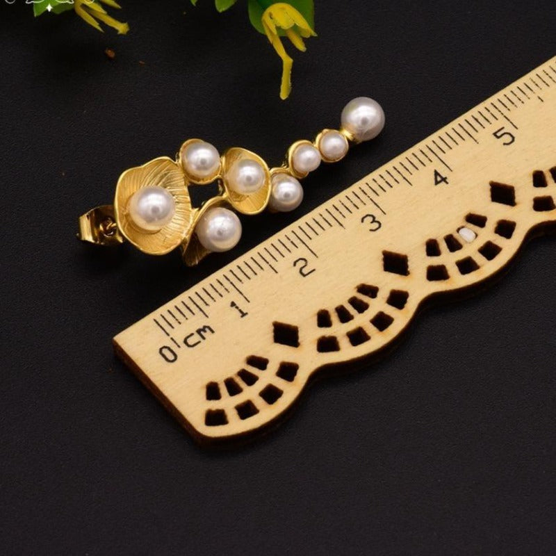 Real pearl earrings | freshwater pearl earrings size