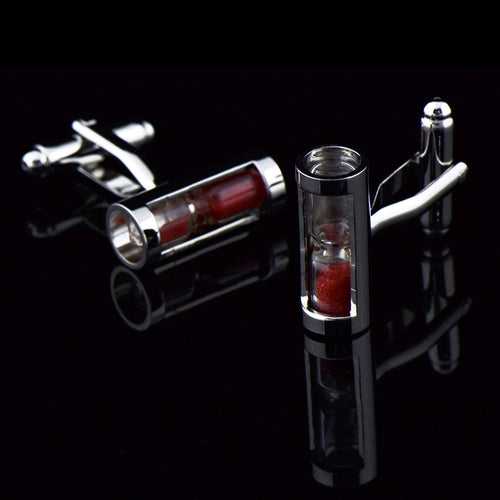 Red Hourglass Cufflink Creative Design Cufflinks For Men's Sleeve Nails