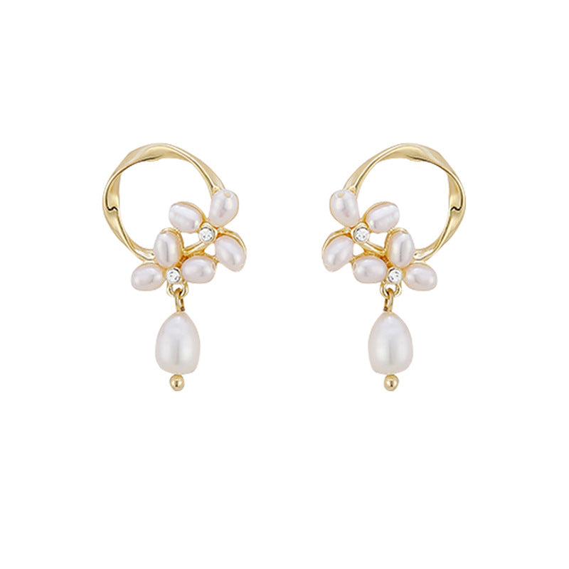Freshwater Cultured Pearl Drop Earrings in 14K Gold Over Sterling Silver(8-9mm)