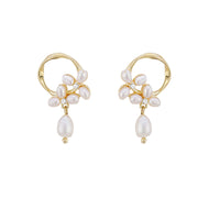 Freshwater Cultured Pearl Drop Earrings in 14K Gold Over Sterling Silver(8-9mm)