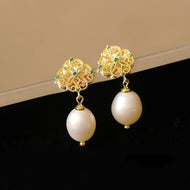 Freshwater Cultured Pearl Vintage-Inspired Drop Earrings in 14K Gold Over Sterling Silver(8-9mm)