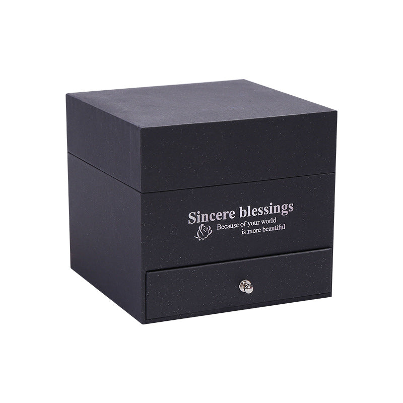 Exquisite Valentine's Day Rose Box Fashion Drawer Jewelry Storage
