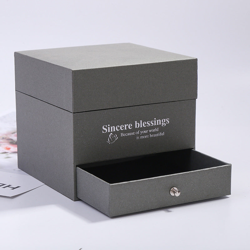 Exquisite Valentine's Day Rose Box Fashion Drawer Jewelry Storage