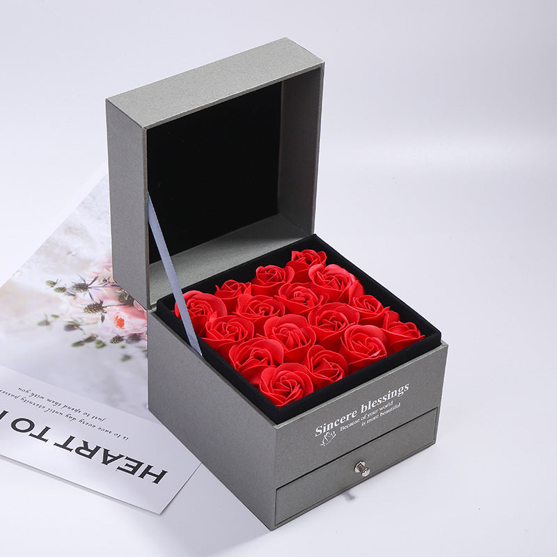 Exquisite Valentine's Day Rose Box Fashion Drawer Jewelry Storage