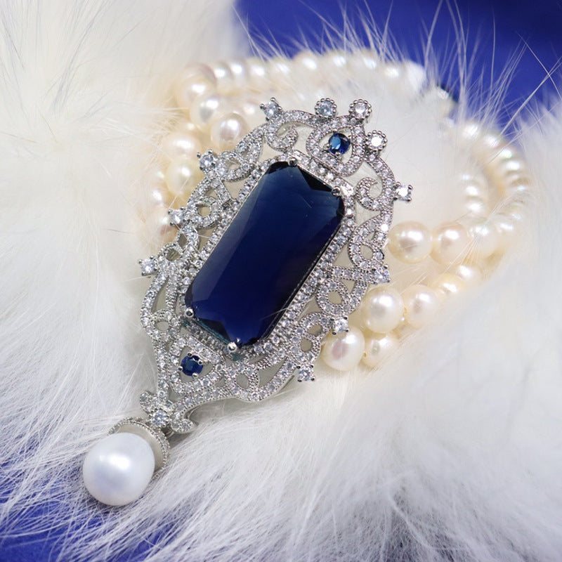 6-7 mm Multi Strand Freshwater Pearl Necklace and Bracelet Set | 3 Strand Pearl Necklace with Pendant Jewelry Set