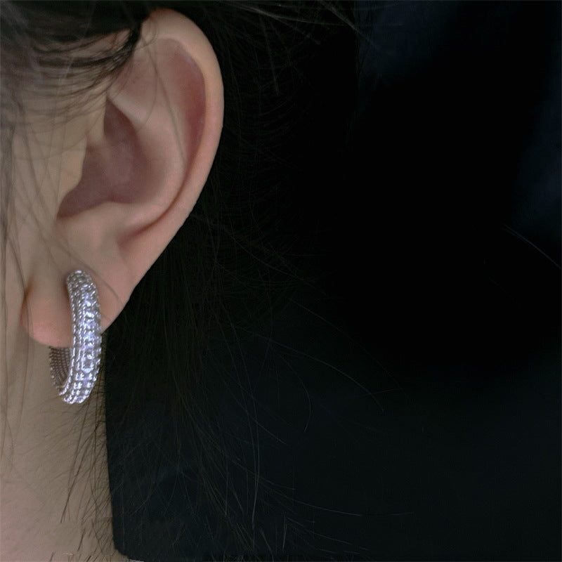 Diamond Clip On Earrings | Clip On Hoop Earrings | Non Pierced Earrings for Women