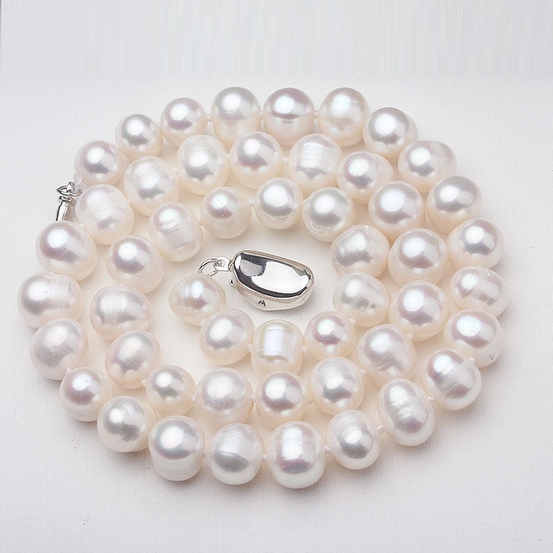 8-9-10-11mm Cultured Freshwater Pearl Strand Necklace in Sterling Silver