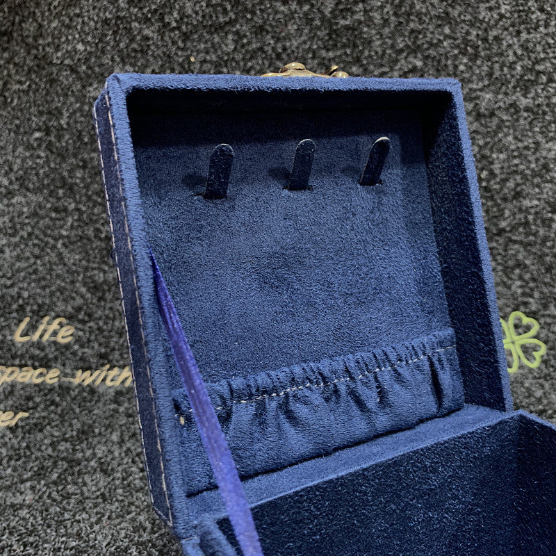 Rubik's Cube Mini stud earrings rings Jewelry Box Useful Makeup Organizer Travel Portable Jewelry Lint Box