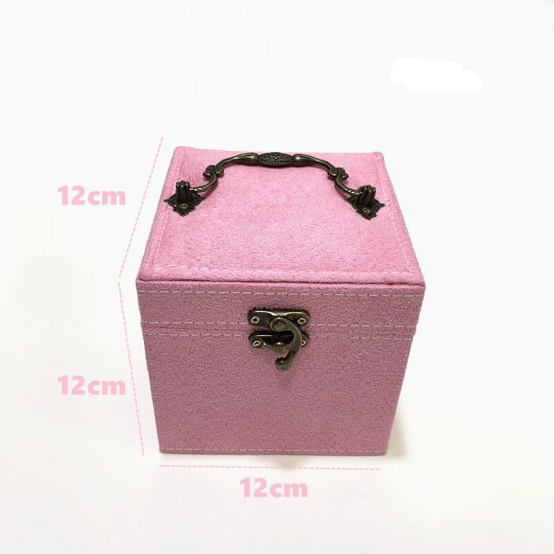Rubik's Cube Mini stud earrings rings Jewelry Box Useful Makeup Organizer Travel Portable Jewelry Lint Box