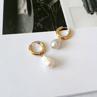 Baroque Freshwater Pearl Earrings with 925 Silver pin Handmade Jewelry