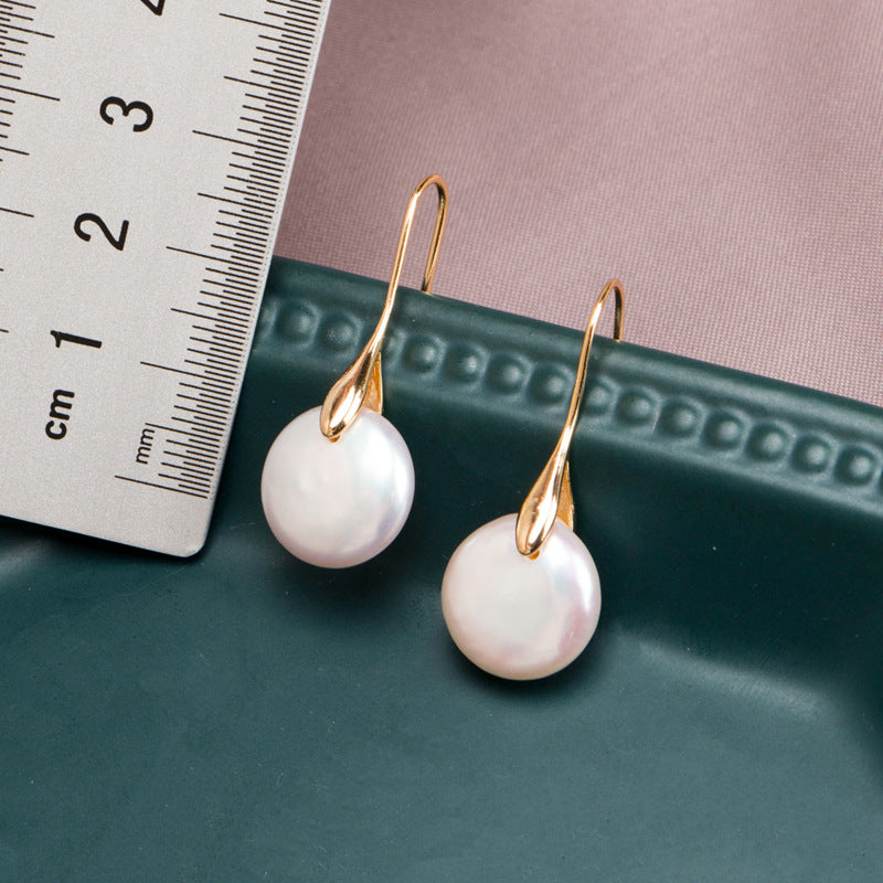 AAA Real Baroque Pearl Drop Earrings in 14K Gold Over Sterling Silver(10-11mm)