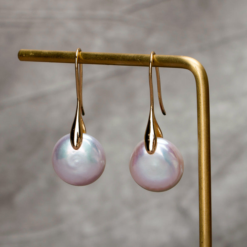 AAA Real Baroque Pearl Drop Earrings in 14K Gold Over Sterling Silver(10-11mm)