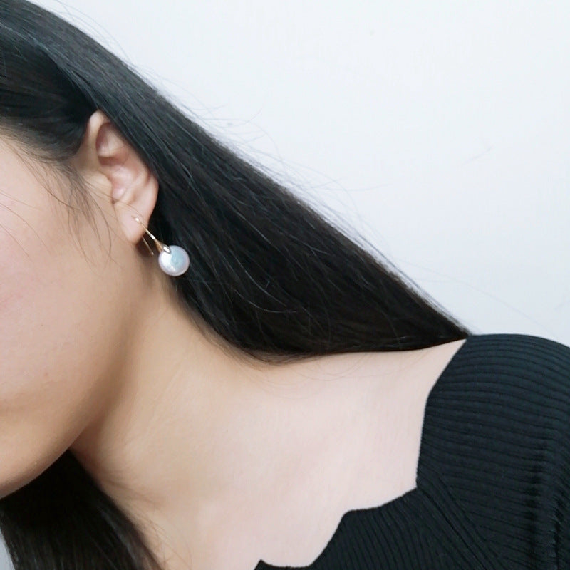 AAA Real Baroque Pearl Drop Earrings in 14K Gold Over Sterling Silver(10-11mm)