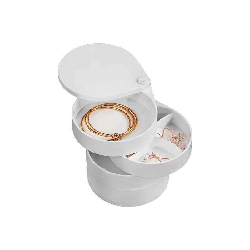 Four-layer Mini stud earrings rings Jewelry Box Useful Makeup Organizer With Travel Portable Jewelry PU Box