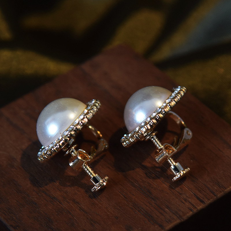 Vintage Pearl Wedding Jewelry Sets | Multi Strand Pearl Necklace | Large Pearl Stud Earrings for Women