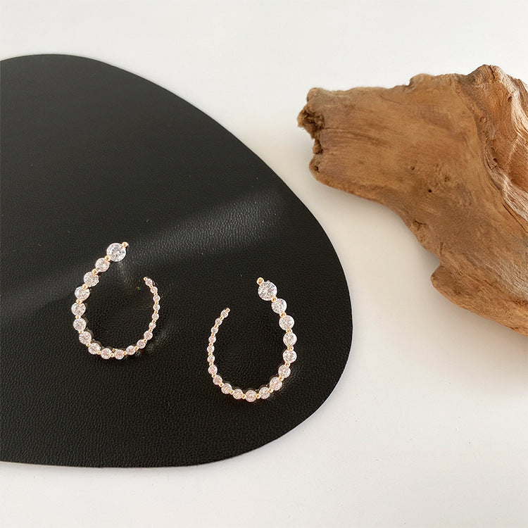Shooting Star Diamond Hoop Earrings | Crystal Hoop Earrings for Women