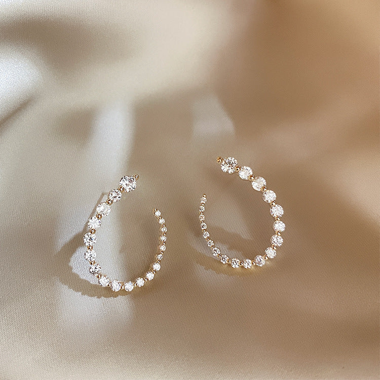 Shooting Star Diamond Hoop Earrings | Crystal Hoop Earrings for Women