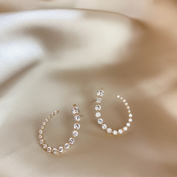 Shooting Star Diamond Hoop Earrings | Crystal Hoop Earrings for Women